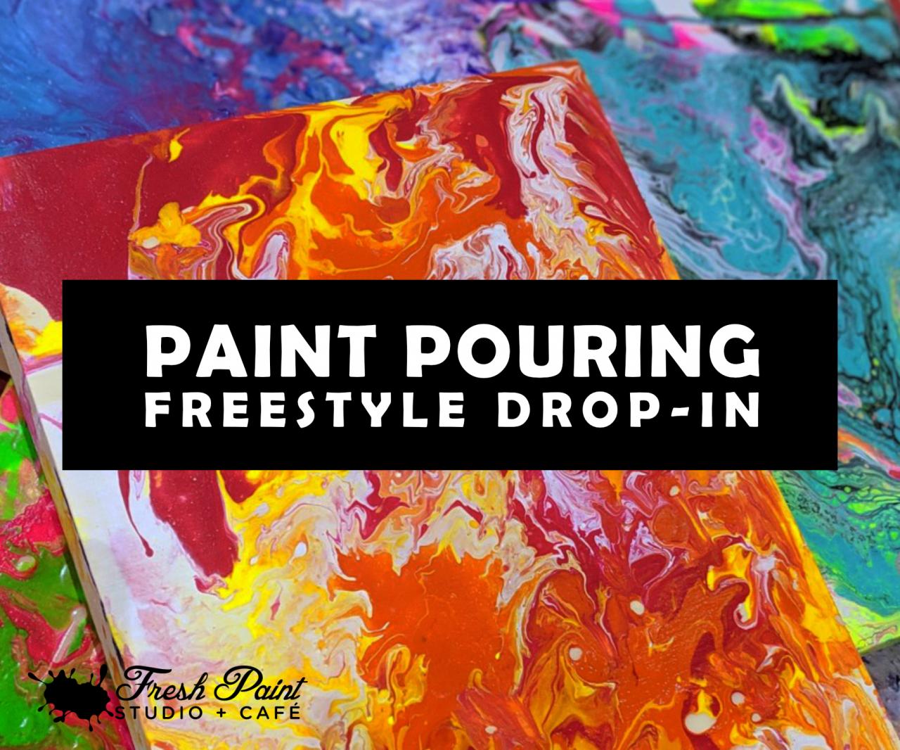 Abstract Paint Pouring Drop in