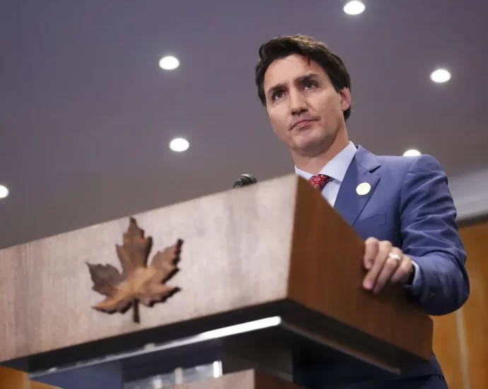 Prime Minister Justin Trudeau holds a press conference following his participation in the Francophonie Summit in Djerba, Tunisia on Nov. 20, 2022.