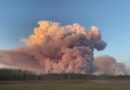 A wildfire burning out of control near Fox Lake in northern Alberta.