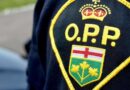 An Ontario Provincial Police crest is pictured on an officer's uniform. (Supplied)
