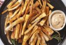 Airfryer Parsnip Chips with Smoked Paprika, BBQ Mayo Dip